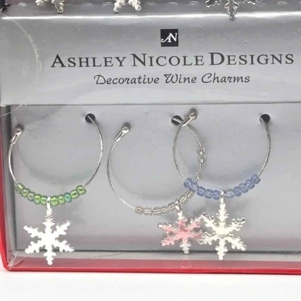 Ashley Nicole Designs‎ Decorative Wine Charms Snowflake Set of 6